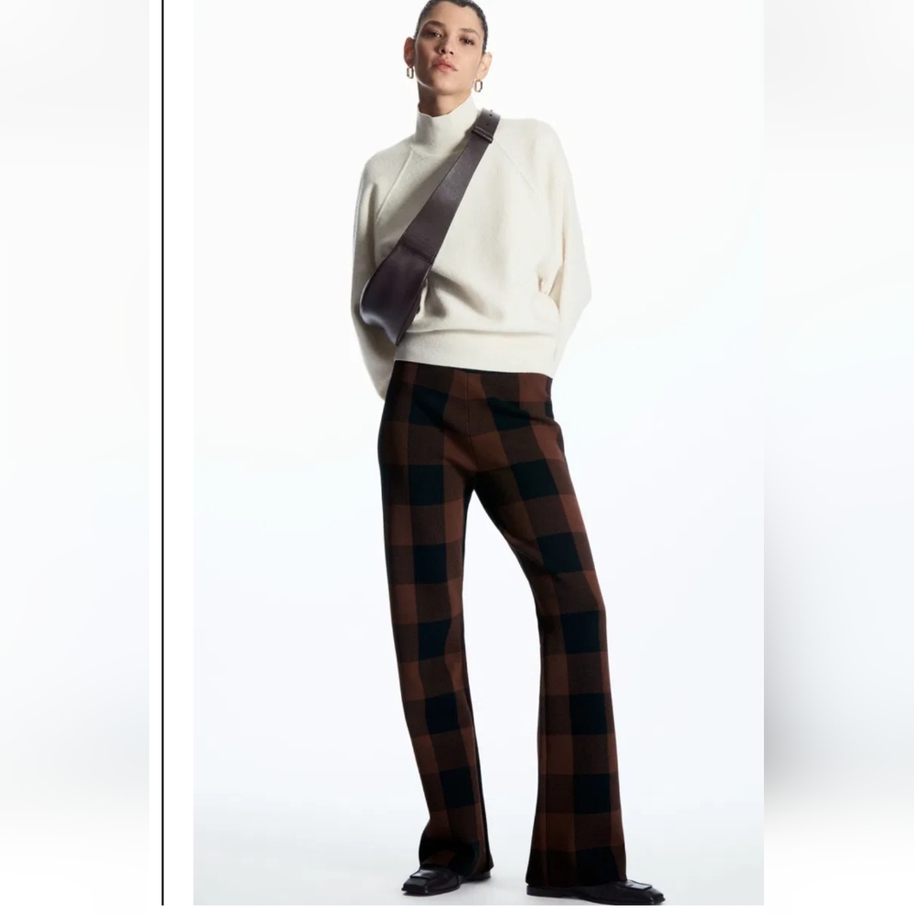 COS Brown and Black Checkered Trousers